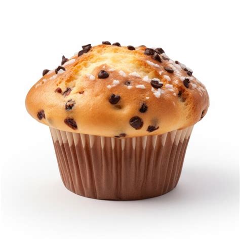 Premium Photo Ultra Realistic 4k Chocolate Chip Muffin On White