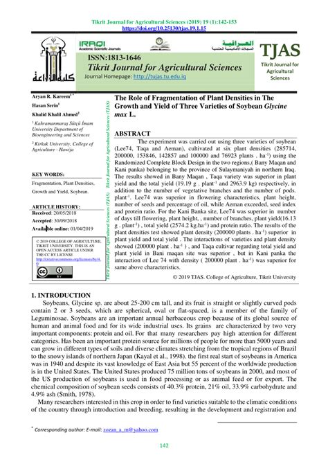 PDF The Role Of Fragmentation Of Plant Densities In The Growth And