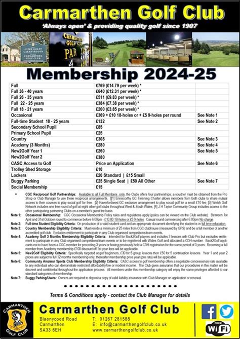 Membership at Carmarthen Golf Club