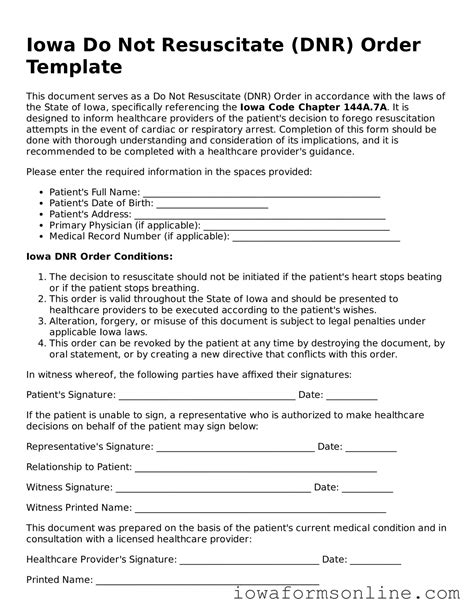 blank iowa   resuscitate order template iowa forms