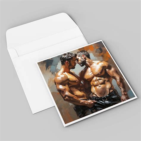 Nude Male Gay Couple Digital Art Ai Generated Oil Painting Nude Art Wall Gay Poster