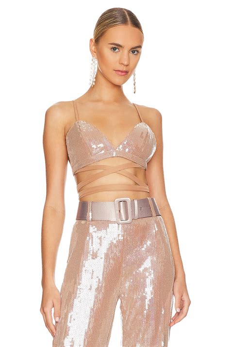 Bronx And Banco Capri Sequin Bralette In Nude Revolve