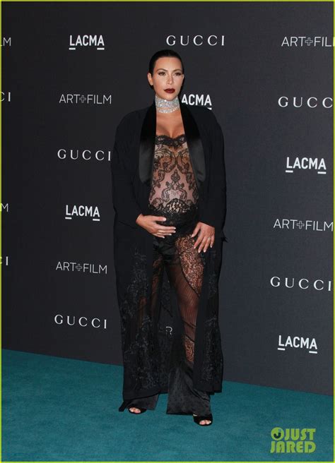 Pregnant Kim Kardashian Wears Completely Sheer Outfit To Lacma Gala