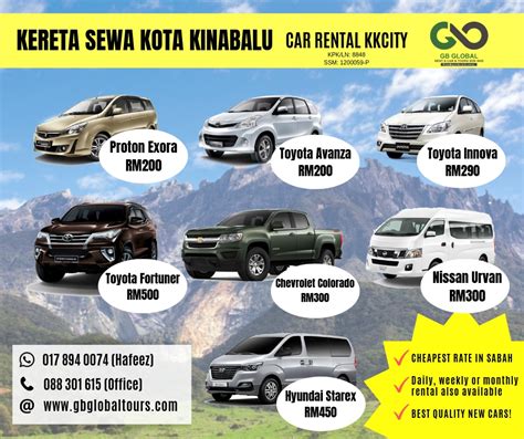 Sewa Kereta Di Kota Kinabalu Gb Global Rent A Car Tours