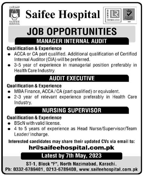 Job Opportunities At Saifee Hospital Karachi Job Apply Now