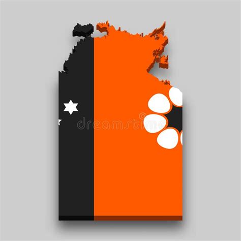 3d Isometric Map Of Northern Territory Is A State Of Australia Stock