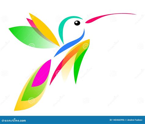 Drawing Of A Hummingbird And Lotus Logo Stock Vector Illustration Of