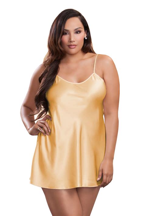 Plus Size Full Figure Classic Satin Chemise Lingerie Walmart