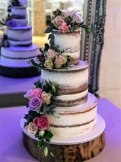 Vanilla Naked Cake With Flowers At Hudson S