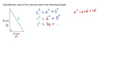 Pythagoras Theorem Example Finding The Length Of The Hypotenuse