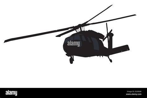 Silueta de vector de helicóptero Imagen Vector de stock Alamy