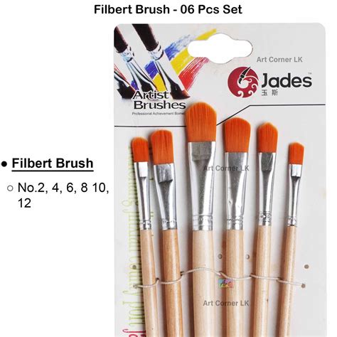 Jades Artist Brush Pinsel Filbert Set 6 Pcs - Art Corner