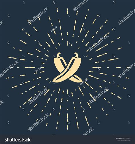 Beige Crossed Hot Chili Pepper Pod Stock Vector Royalty Free 1514236583 Shutterstock