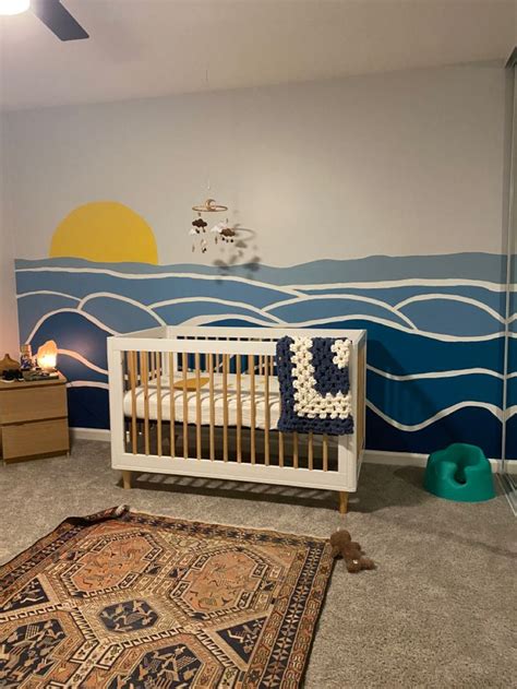 Ocean wave nursery mural | Ocean baby rooms, Ocean kids room, Themed kids room