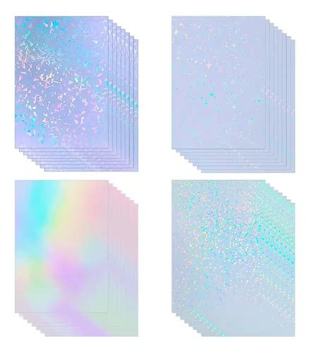 32 Hojas Para Laminado Holografico En Frio Arcoiris Punto A4 Meses