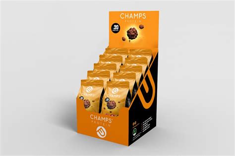 CHAMPS -קרם חמאת בוטנים 20 גרם חלבון למארז - מארז 10 שקיות - Champs Protein