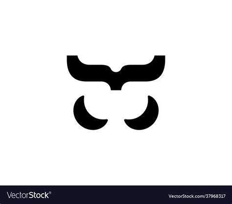 Texas longhorn bull logo isolated head Royalty Free Vector