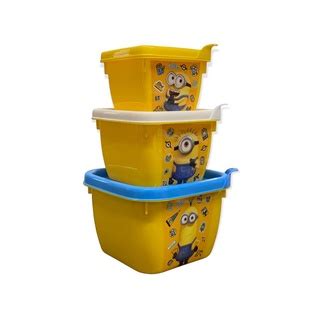 Conjunto 3 Potes Conect Quadrado Disney Minions Shopee Brasil