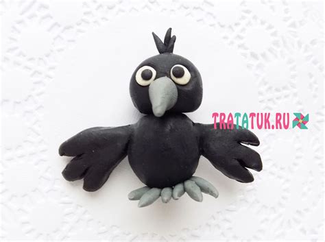 Ворона из пластилина для детей