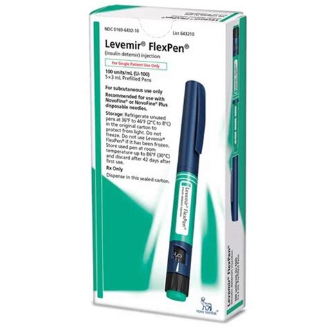 Levemir Flexpen Insulin Detemir Injection Units Ml Syringes Ml