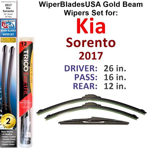 Kia Sorento Compatible Beam Wiper Blades Wipers Wbusa Set Of W