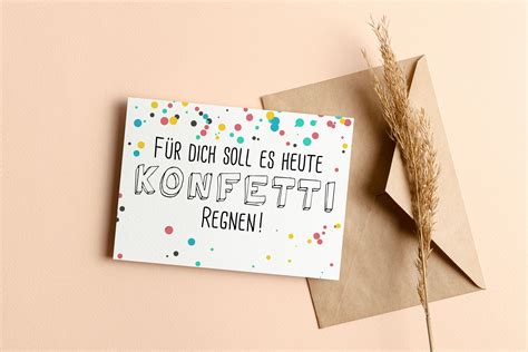 Für dich soll es Konfetti regnen Geburtstag Glückwunsch Etsy de