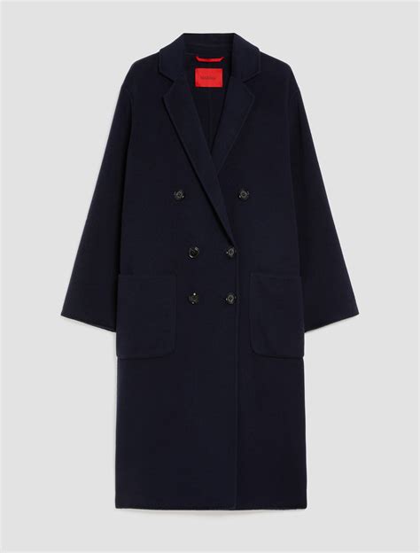 Double Sided Wool Midi Coat Midnightblue Maxandco