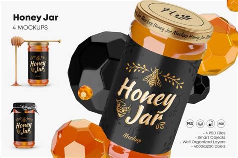 Appealing Honey Jar Psd Mockup Templates Creatisimo