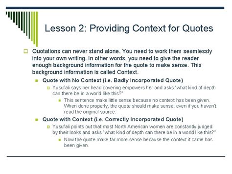 lesson  providing context  quotes  quotations