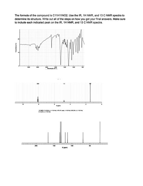Solved The Formula Of The Compound Is C H Ino Use The Ir