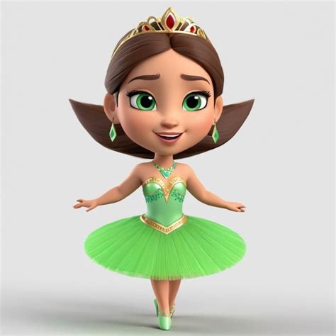 Premium Vector Princess Pocahontas Ballet Wearing Green Tutu Dress