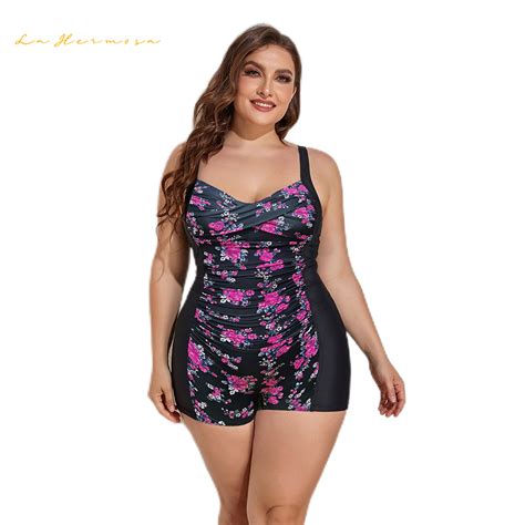 Lady Bikini Plus Size One Piece Printing Bikini Strong Stretch