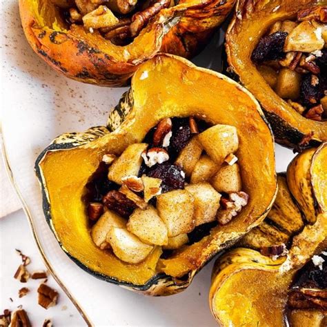 Cranberry Apple Stuffed Acorn Squash Recipe Savory Nothings