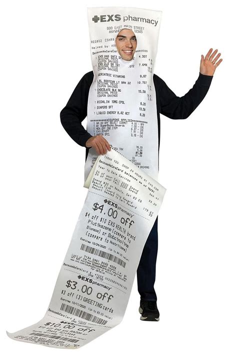 Exs Ively Long Pharmacy Receipt Costume Funny Costumes Costumes For