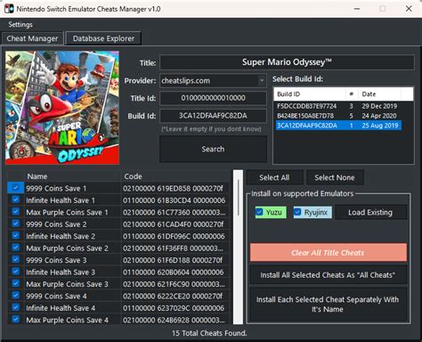 Nintendo Switch Emulator Cheats Manager Gamebrew