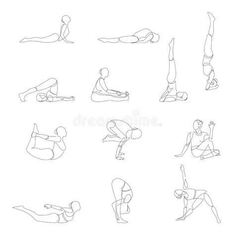 Yoga Poses Line Continuous Stock Illustrations 113 Yoga Poses Line