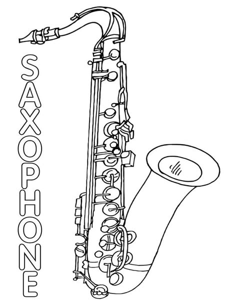 Saxophone Coloring Pages Free Printable Coloring Pages For Kids