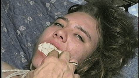 DIAMOND IS NUDE TIT TIED CROTCH ROPED TOE TIED ACE BANDAGE TAPE GAGGED BOUND And GAGGED