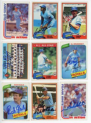 Lot Of Kansas City Royals Signed Cards Topps Whitey Herzog Hof