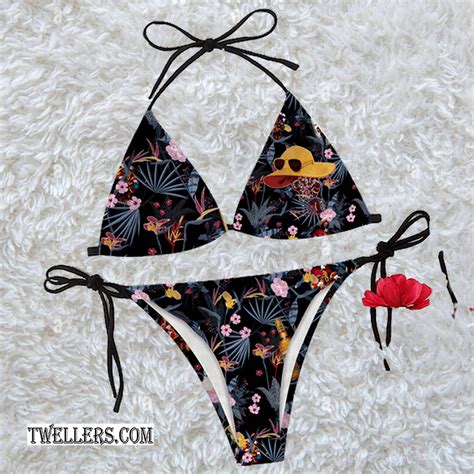 Night Tropical Captain Morgan Triangle Triangle Bikini Set Swimsuit Beach Tw Hearthtops Store