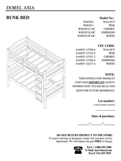 Bunk bed assembly instructions pdf: Fill out & sign online | DocHub