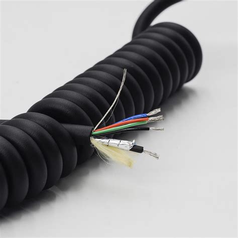 5 Wire Coiled Cable Defibrillator Cable With 1 Core 22AWG Wire Shielded