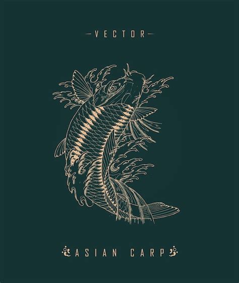 Premium Vector Asian Carp Art Pattern Chinese Carp