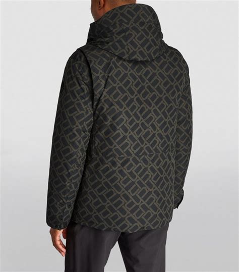 Mens Nobis Black Monogram Jacquard Padded Parka Jacket Harrods Uk