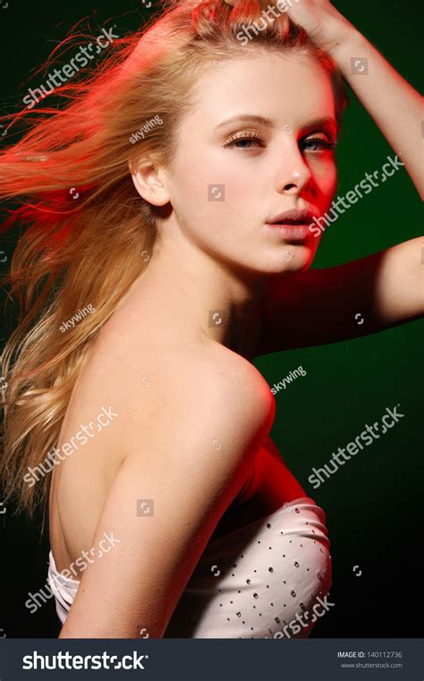 Sexy Blonde Lingerie On Black Stock Photo Shutterstock