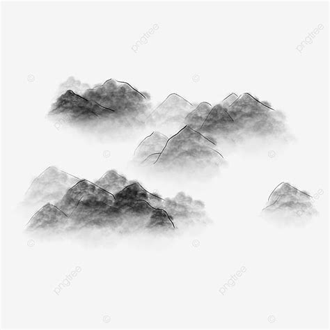 Chinese Feng Shui Hd Transparent Chinese Feng Shui Ink Mountain