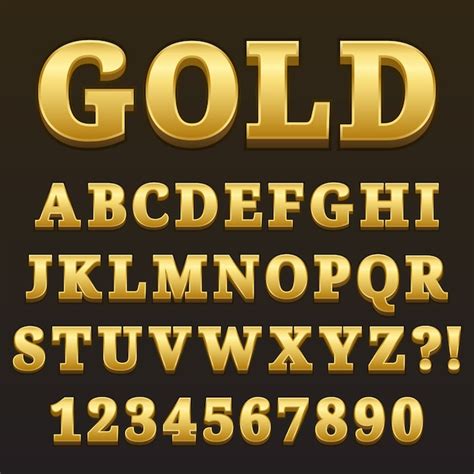 Buchstabe-alphabet mit zahlen-goldglänzendem art-design | Premium-Vektor