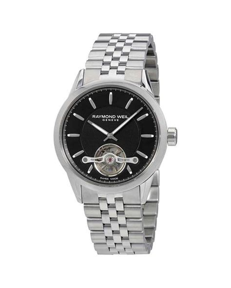 Raymond Weil Freelancer Automatic Black Dial Watch In Metallic For Men