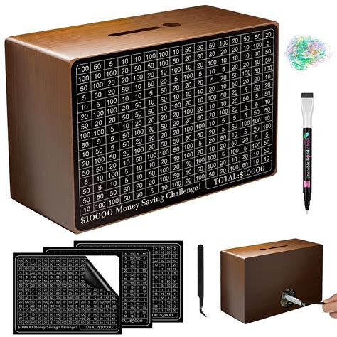 Amazon.com: Wooden Money Saving Box, Cash Savings Box for $10000 $5000