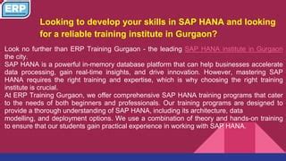 Sap Hana Institute In Gurgaon Pptx